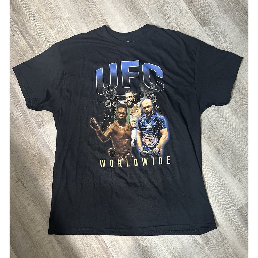 NWOT! UFC Worldwide Shirt MENS XL Black Licensed Graphic Tee 100% Cotton